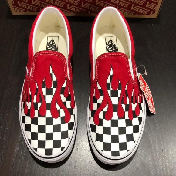 Vans Classic Slip-On Checker Flame Racing Red - Picture 4 of 4